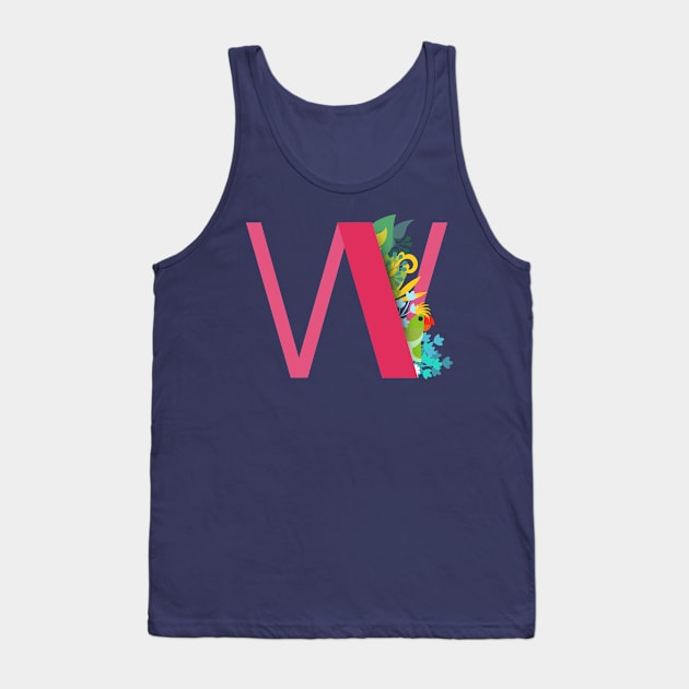 Tropical alphabet W Tank Top by Susana